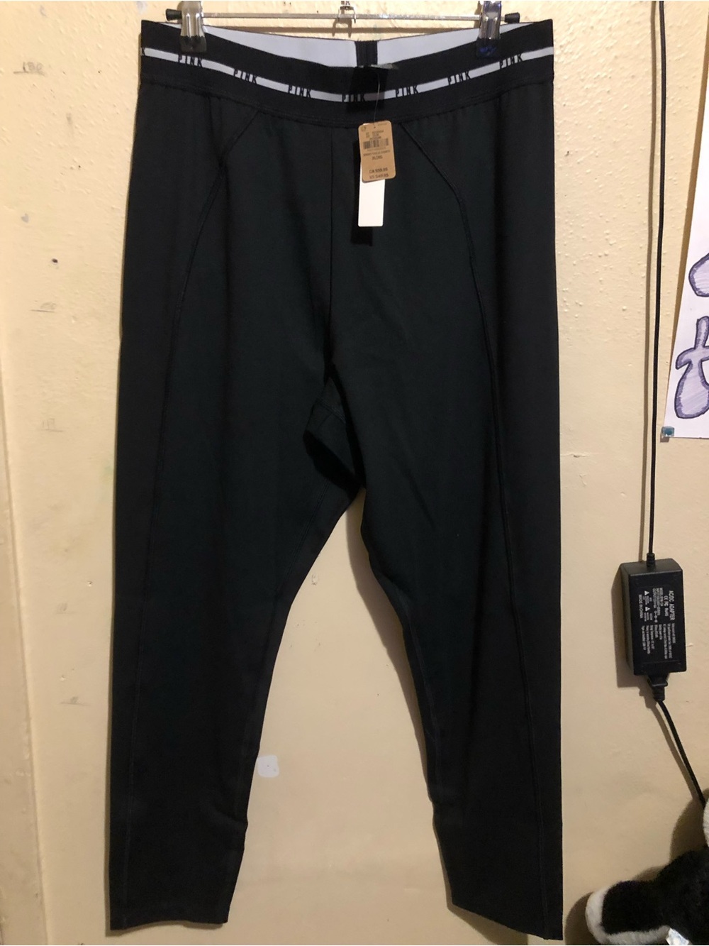 PINK Victoria's Secret Black High-Rise Leggings with Contrast Waistband
